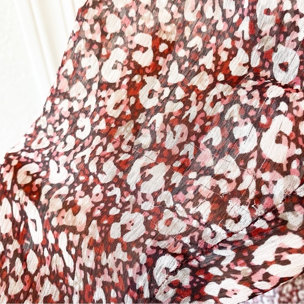 TED BAKER Vallyy Draped Cinched Waist Batwing Midi Dress Animal Print - Picture 12 of 13